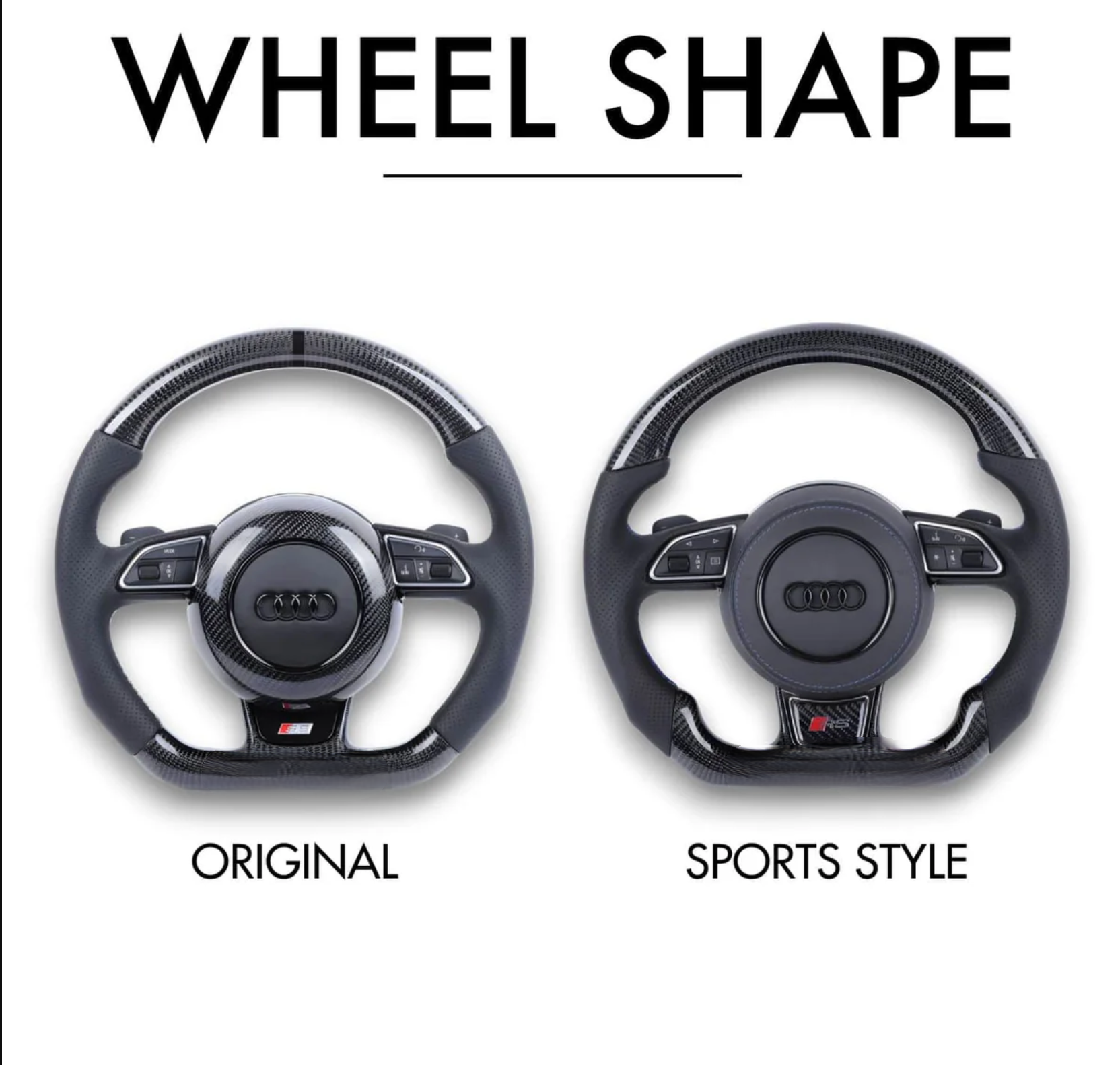 Audi B8.5 style Customizable Steering Wheel (Fits All Models 2010+ with Upgrade Package Selected) Eurogear