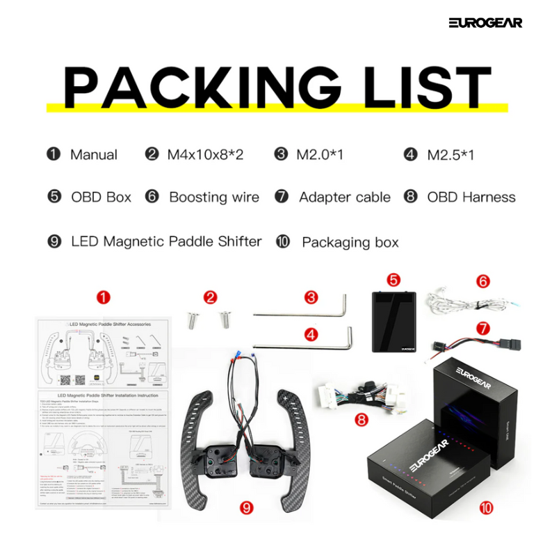 Magnetic Carbon Fiber LED Paddle Shifters